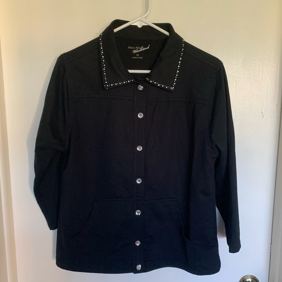 New black studded and jeweled jacket size M - Picture 2 of 6